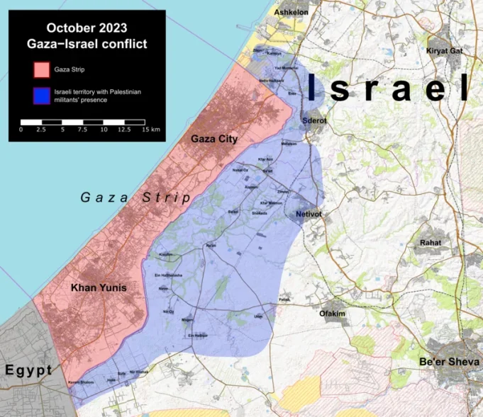 Philippines Assures Support for Overseas Workers in Israel Amid Heightened Tensions October 2023 Gaza/Israel conflict map