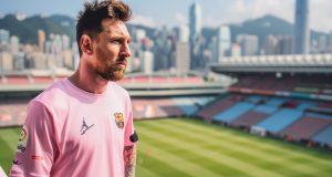 Hong Kong Gears Up for Lionel Messi’s Arrival, Extensive Traffic Control Plan Unveiled Portrait_of_Lionel_Messi_wearing_pink Inter Miami shirt