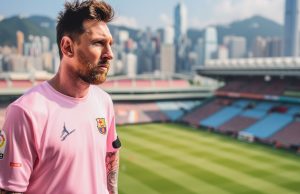 Hong Kong Gears Up for Lionel Messi’s Arrival, Extensive Traffic Control Plan Unveiled Portrait_of_Lionel_Messi_wearing_pink Inter Miami shirt