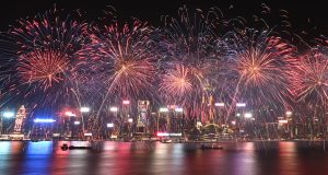 Victoria Harbour Lights Up in Spectacular Lunar New Year Fireworks Display Spectacular Lunar New Year Fireworks Display