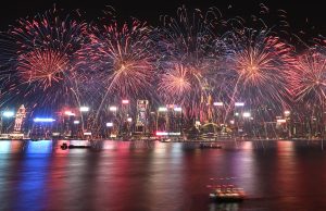 Victoria Harbour Lights Up in Spectacular Lunar New Year Fireworks Display Spectacular Lunar New Year Fireworks Display