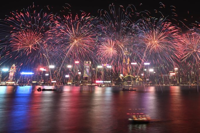 Victoria Harbour Lights Up in Spectacular Lunar New Year Fireworks Display Spectacular Lunar New Year Fireworks Display