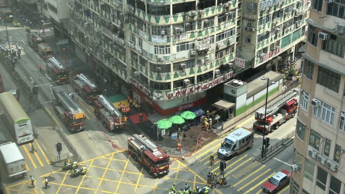 A Filipino was injured in a deadly fire that ripped through a residential building in Yau Ma Tei Deadly Blaze Tears Through Residential Building in Yau Ma Tei