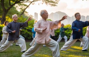 Tai Chi May Boost Cancer Survival, Hong Kong Study Finds a-serene-scene-capturing-a-group-of-elderly-hong-kongers taichi