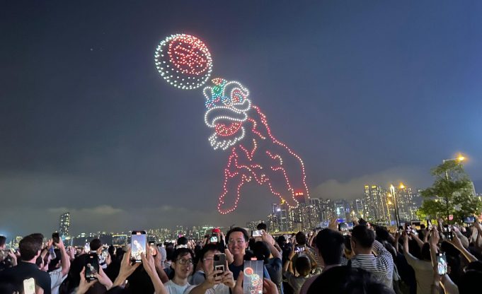 Hong Kong Tourism Board Unveils Mesmerizing Drone Show to Mark Cultural Festivals Drones and ice cream draw visitors to Wan Chai show - RTHK