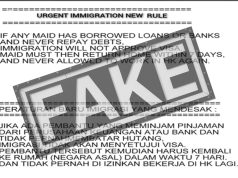 Fake ang Balitang Hindi Bibigyan ng Visa ang Domestic Worker Na Hindi Nagbabayad ng Utang, ImmD Fake Notice