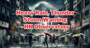 Heavy Rain, Flooding Paralyzes Hong Kong; Danger Warnings Issued Heavy Rain, Thunder Storm Warning - HK Observatory