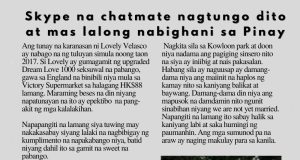 Skype na chatmate nagtungo dito at mas lalong nabighani sa Pinay HK Pinoy Tv News 19th June - 25th June 24 FB Post and Pin up