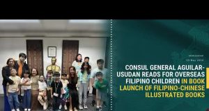 Consul General Aguilar-Usudan Reads For Overseas Filipino Children In Book Launch Of Filipino-Chinese Illustrated Books