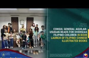 Consul General Aguilar-Usudan Reads For Overseas Filipino Children In Book Launch Of Filipino-Chinese Illustrated Books