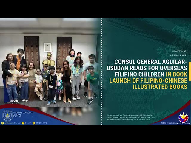 Consul General Aguilar-Usudan Reads For Overseas Filipino Children In Book Launch Of Filipino-Chinese Illustrated Books