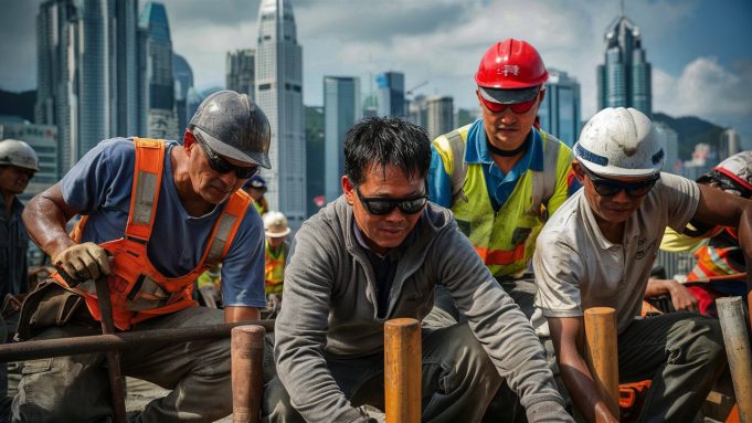 Heat Stress Warning Issued – Employers Urged to Protect Workers Hong Kong construction workers working under heat