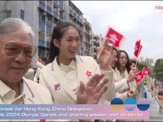Hong Kong Olympians Bask in Glory During Celebratory Bus Parade