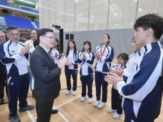 Hong Kong Paralympians Celebrated in Triumphant Homecoming Chief Executive John Lee (fourth left) praises the athletes for showcasing their indomitable sportsmanship at the Games.