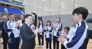 Hong Kong Paralympians Celebrated in Triumphant Homecoming Chief Executive John Lee (fourth left) praises the athletes for showcasing their indomitable sportsmanship at the Games.