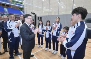 Hong Kong Paralympians Celebrated in Triumphant Homecoming Chief Executive John Lee (fourth left) praises the athletes for showcasing their indomitable sportsmanship at the Games.