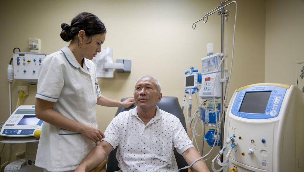 PhilHealth Boosts Hemodialysis Rates Package Rate To P6,350 Per Session Filipino patient undergoing hemodialysis