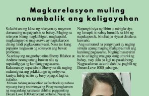 Magkarelasyon muling nanumbalik ang kaligayahan HK Pinoy Tv News 4th - 10th Sep 24 FB Post and Pin up