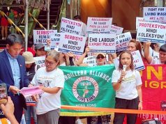 Migrant Workers in Hong Kong Rally for Living Wage, Challenge Consulates to Act Photo in Phil. Consulate