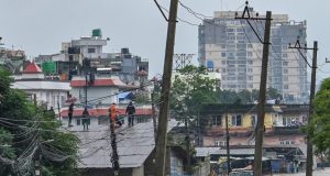 Devastating Floods and Landslides Claim 66 Lives in Nepal Survivors were seen standing on top of building