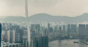 Rare Waterspout Spotted in Hong Kong’s Victoria Harbour waterspout in Victoria Harbour