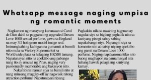 Whatsapp message naging umpisa ng romatic moments HK Pinoy Tv News 2nd - 8th Oct 24 FB Post and Pin up