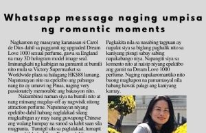 Whatsapp message naging umpisa ng romatic moments HK Pinoy Tv News 2nd - 8th Oct 24 FB Post and Pin up