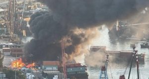Massive Fire Engulfs Yau Ma Tei Cargo Facility Massive Fire Engulfs Yau Ma Tei Cargo Facility
