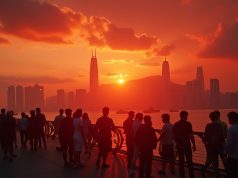 Scorching Heat Shatters October Records in Hong Kong since 1884 heatwave_in_hong_kong_silhouettes_of_people_against_hong_kong_skyline