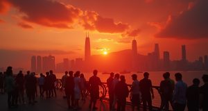 Scorching Heat Shatters October Records in Hong Kong since 1884 heatwave_in_hong_kong_silhouettes_of_people_against_hong_kong_skyline