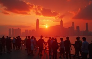 Scorching Heat Shatters October Records in Hong Kong since 1884 heatwave_in_hong_kong_silhouettes_of_people_against_hong_kong_skyline