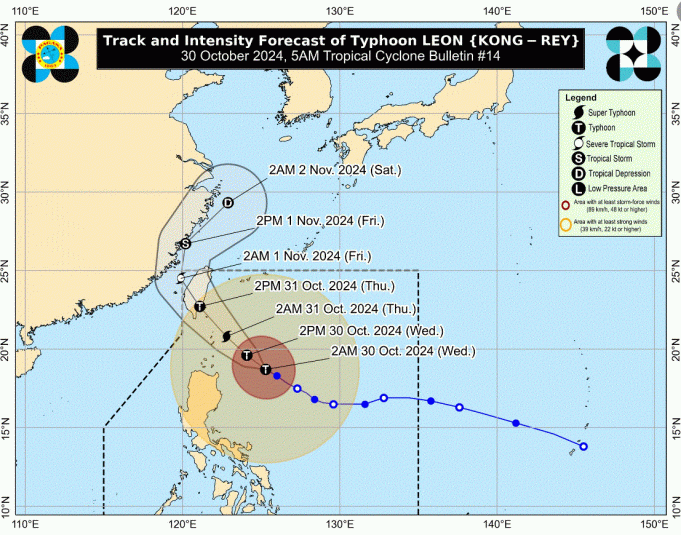 Ferocious Typhoon Kong-rey (Leon) Barrels Toward Northern Luzon leon_5am-1_2024_10_30_05_38_57