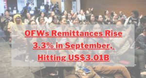 Overseas Filipino Worker Remittances Rise 3.3% in September, Hitting $3.01B OFWs Remittances Rise 3.3% in September, Hitting $3.01B