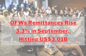 Overseas Filipino Worker Remittances Rise 3.3% in September, Hitting $3.01B OFWs Remittances Rise 3.3% in September, Hitting $3.01B
