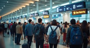Holiday Travel Surges as Hong Kong International Airport Marks Return to Pre-Pandemic Crowds hong_kong_airport_checkin_counter_holiday_travelers_crowd_eulfmi4gxeqai010swtu_3