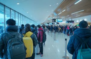 Hongkongers Flock Abroad for Lunar New Year as Local Tourism Thrives crowd_queue_scene_at_the_Hong_Kong_airport_0