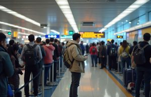 Hong Kong Sees 298 Million Passengers in 2024, Unveils Tech Upgrades for Faster Clearance hong_kong_airport_scene_tourists_queue_at_the_immigration_booth