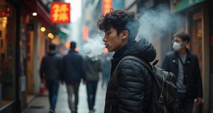Hong Kong Grapples with Surge in ‘Space Oil’ Drug Cases, Plans Legislative Crackdown young_hong_kong_people_vaping_in_a_street_alley_2