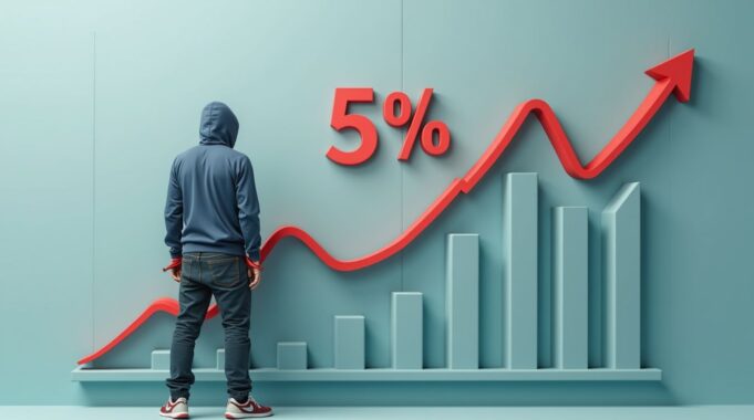 Crime Reports Show 5% Increase in 2024, Driven by Deception Cases a_3d_graph_showing_crime_in_hong_kong_rose_by_5_person_wearing_hoodie_in_handcuff