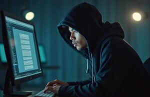 Philippine Authorities Intercepts Cybercrime Trafficking Scheme Targeting Young Workers at Airport a_shady_asian_guy_figure_wearing_a_hoodie_working_on_a_computer_3