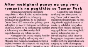 After nabighani panay na ang very romantic na pagkikita sa Tamar Park