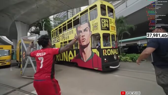 Youtube Star Sparks Massive Fan Frenzy, MTR Chaos IShowSpeed Ronaldo Tram