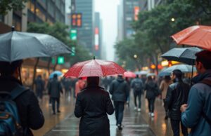 Uncertainty Looms as Tropical Cyclone Speculation Grows for Hong Kong people_on_a_busy_hong_kong_street_wearing_umbrellas_heavy_rain