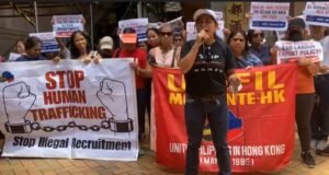 Two-Year Fight for Justice: OFWs in Hong Kong Demand Concrete Action in Nina Mabatid Trafficking Case UNFIL-Migrante protest stop human trafficking