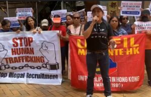 Two-Year Fight for Justice: OFWs in Hong Kong Demand Concrete Action in Nina Mabatid Trafficking Case UNFIL-Migrante protest stop human trafficking