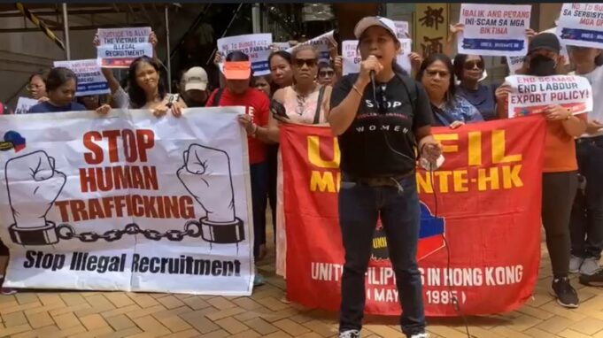 Two-Year Fight for Justice: OFWs in Hong Kong Demand Concrete Action in Nina Mabatid Trafficking Case UNFIL-Migrante protest stop human trafficking