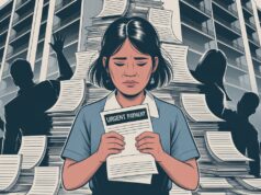 Growing Debt Crisis Among Foreign Domestic Helpers Subjects Employers To Harassment From Lenders an-editorial-illustration depicting debt crisis