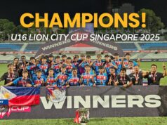 Philippine U16 Boys National Team Crowned Champions of 2025 Lion City Cup Philippine U16 Boys National Team