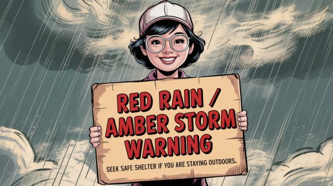 Tropical Cyclone Remnants Trigger Red Rain and Amber Storm Warning Red Rain Amber Storm Warning