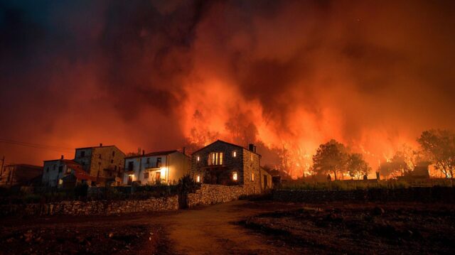 A Spanish village on fire